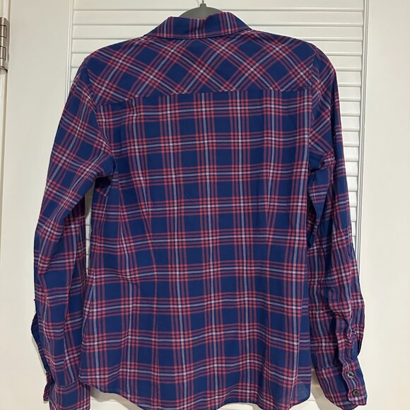 J.Crew Factory Blue & Pink Plaid Long Sleeve Button Down Shirt - Size S - Picture 5 of 5